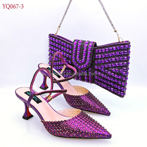 Purple Gisella Kitten Heel w/ Matching Bag