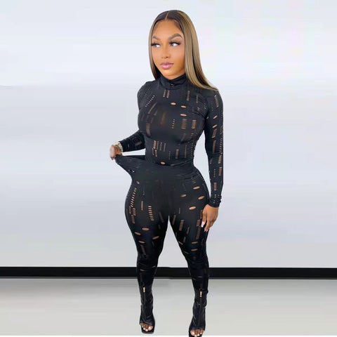 Hollow Out 2 Piece Club Wear