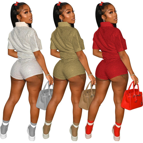Sparkling Casual Shorts Set