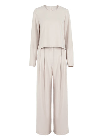 Classic Spring Wide Leg Pants and Shirt Set