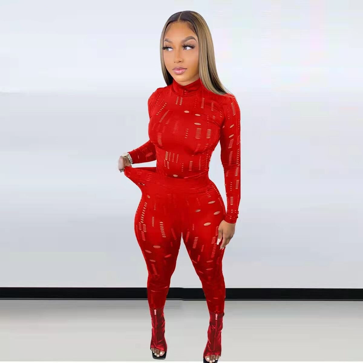 Hollow Out 2 Piece Club Wear
