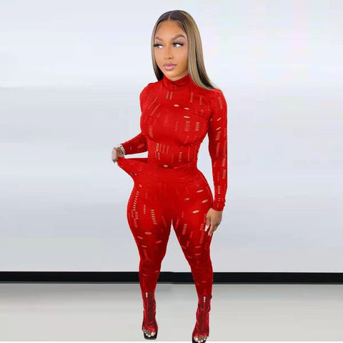 Hollow Out 2 Piece Club Wear