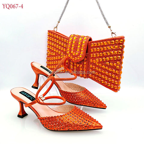 Orange Gisella Kitten Heel w/ Matching Bag