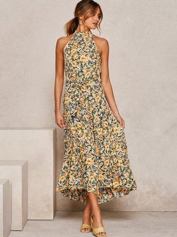Summer Breeze Maxi Dress Floral Yellow
