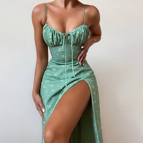 Smell The Flowers Midi Dress Green
