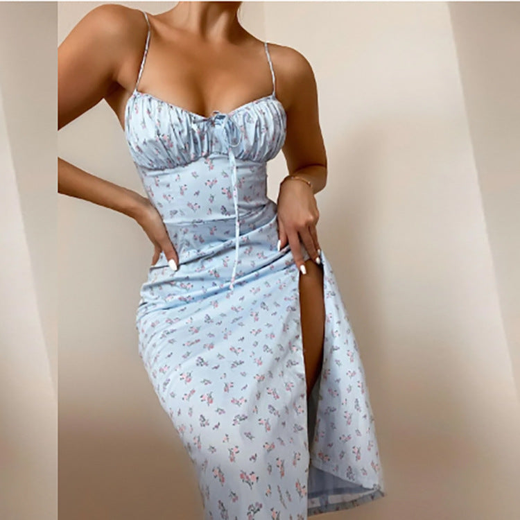 Smell The Flowers Midi Dress Light Blue