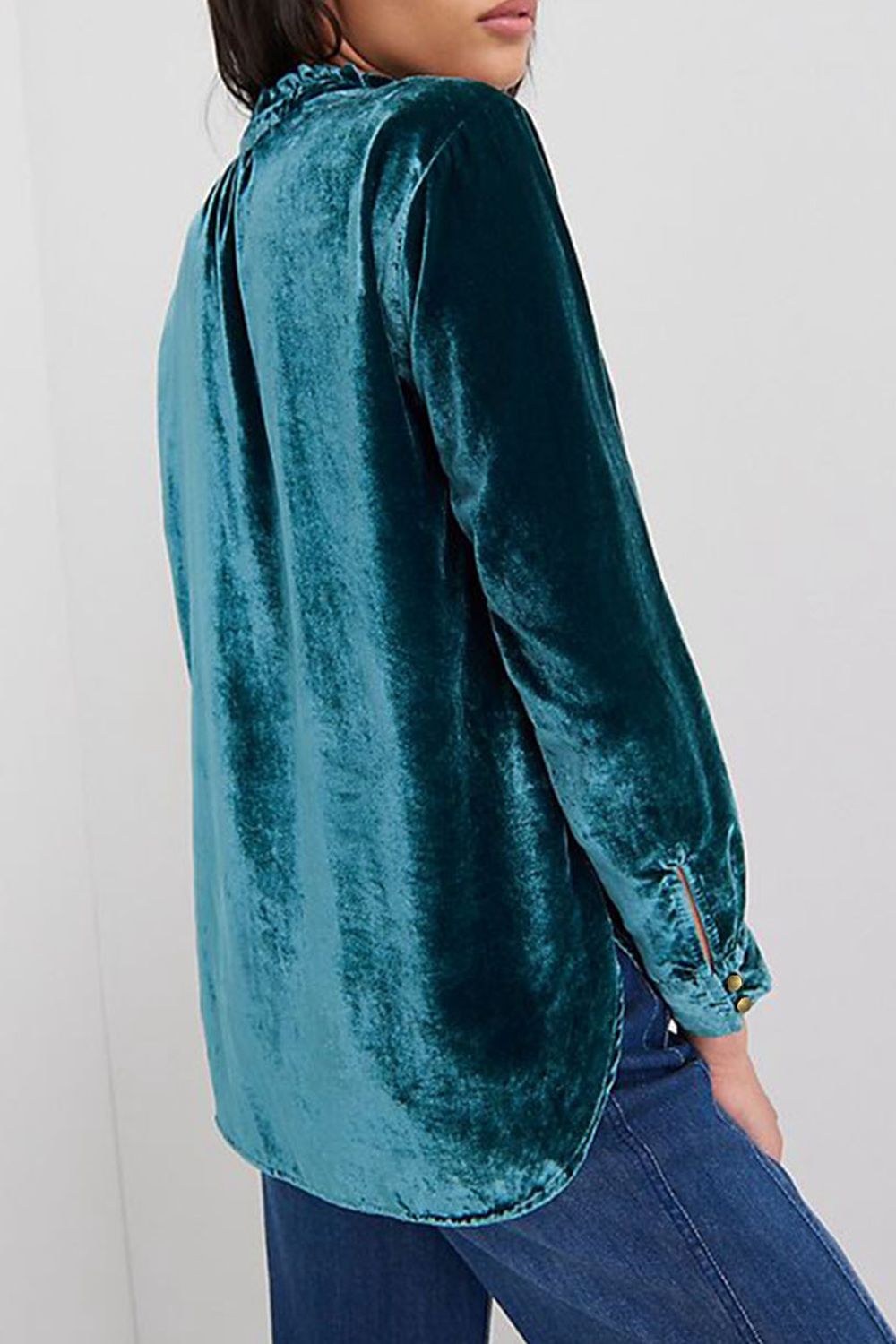 Tiffany Teal Velvet Blouse