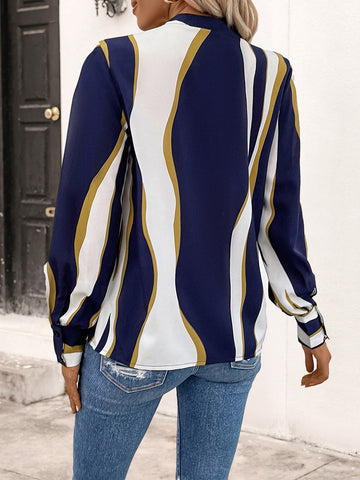 Signature Stripe Casual Chic Blouse Multicolor